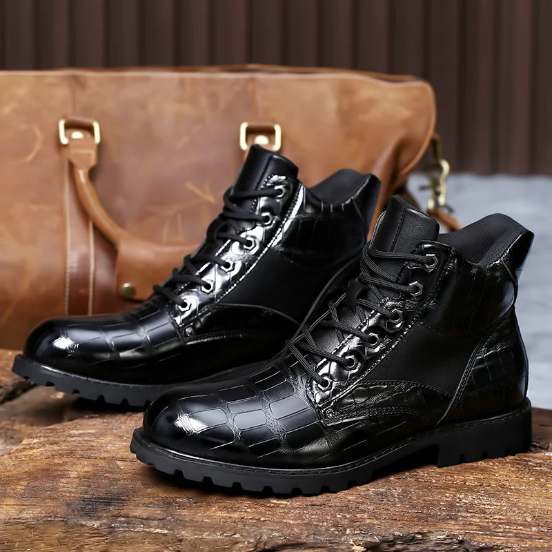 GJGS's 2024 New Luxury Men Causal Boots Premium High-End Leather 