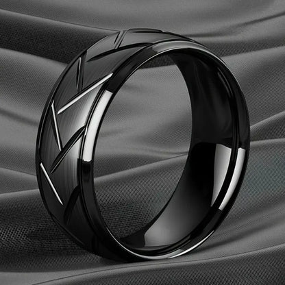 Men’s Black Stainless Steel Ring