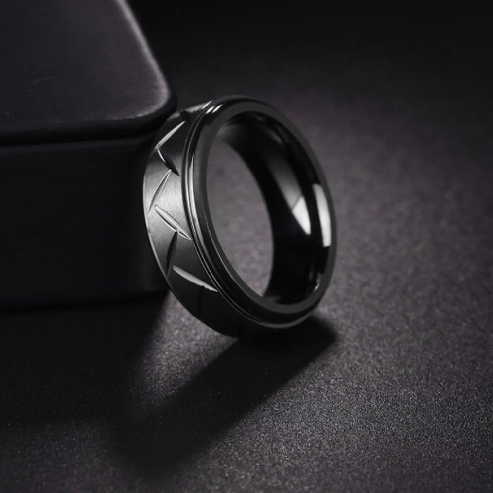 Men’s Black Stainless Steel Ring