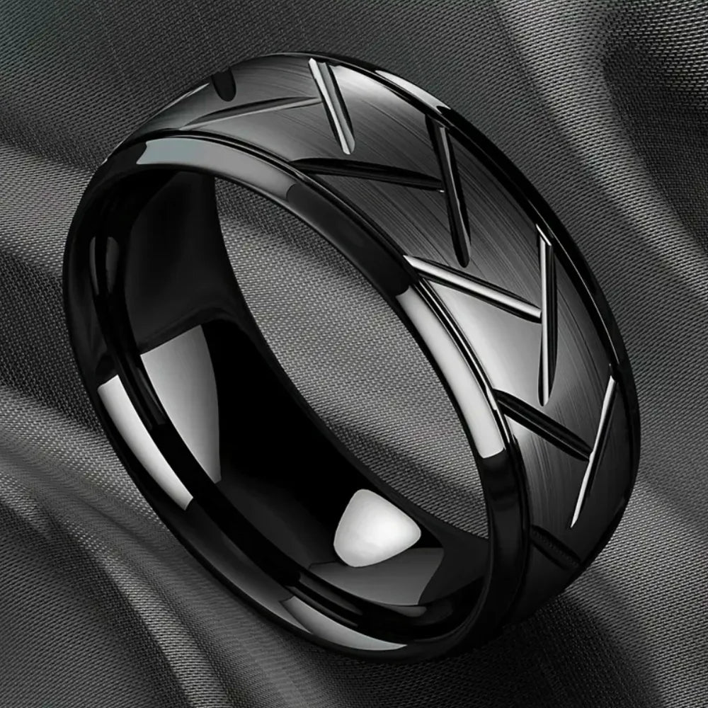 Men’s Black Stainless Steel Ring