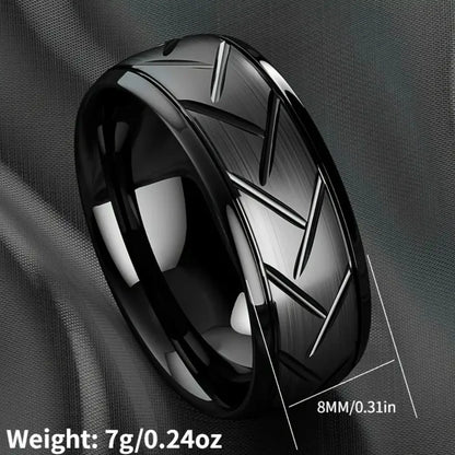 Men’s Black Stainless Steel Ring