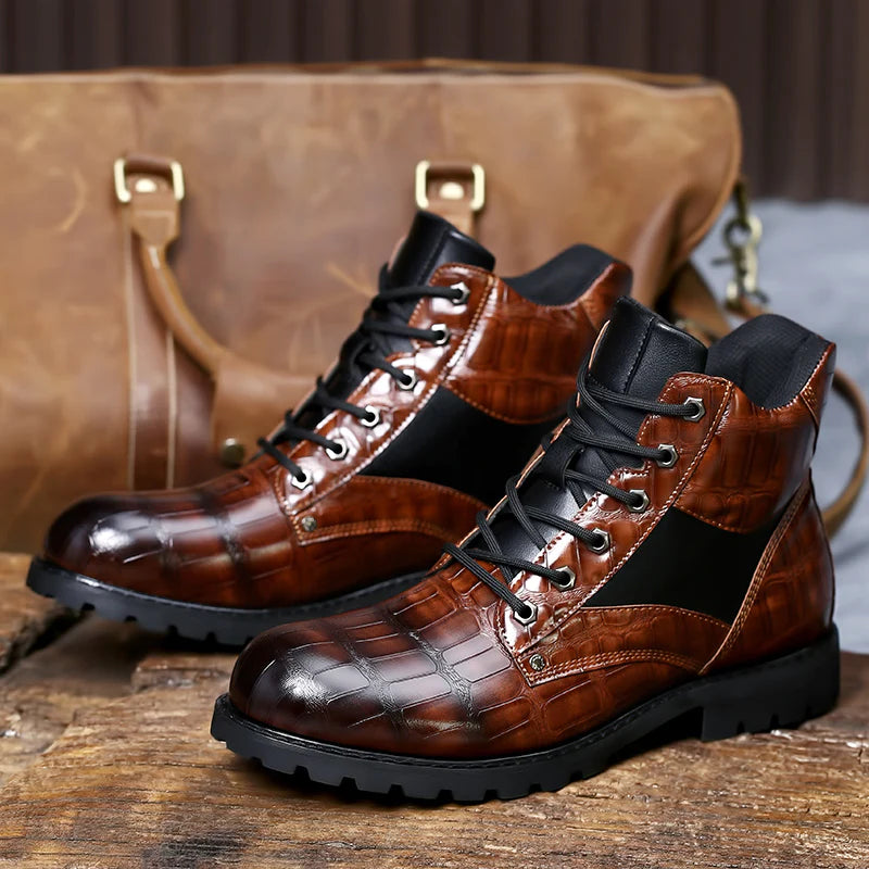 GJGS's 2024 New Luxury Men Causal Boots Premium High-End Leather 